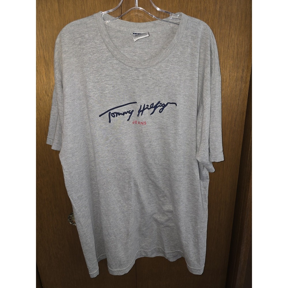 Vintage 90's Tommy Jeans Cursive Spellout Graphic Tee Size Large